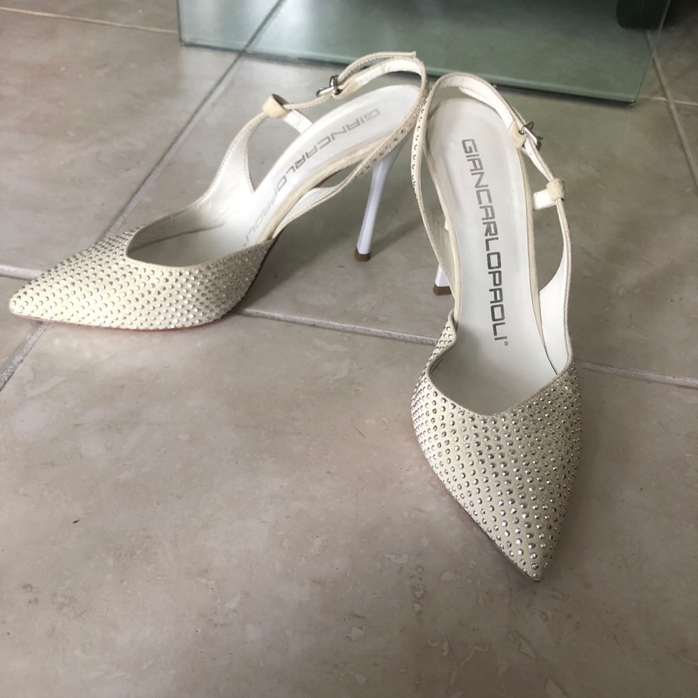 Giancarlo Paoli Suede Embellished Slingback Pumps